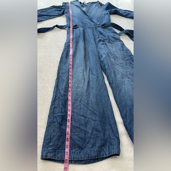 Cloth & Stone by Anthropologie Denim Blue Chambray Jumpsuit with Wide-Leg Design - Picture 12 of 16